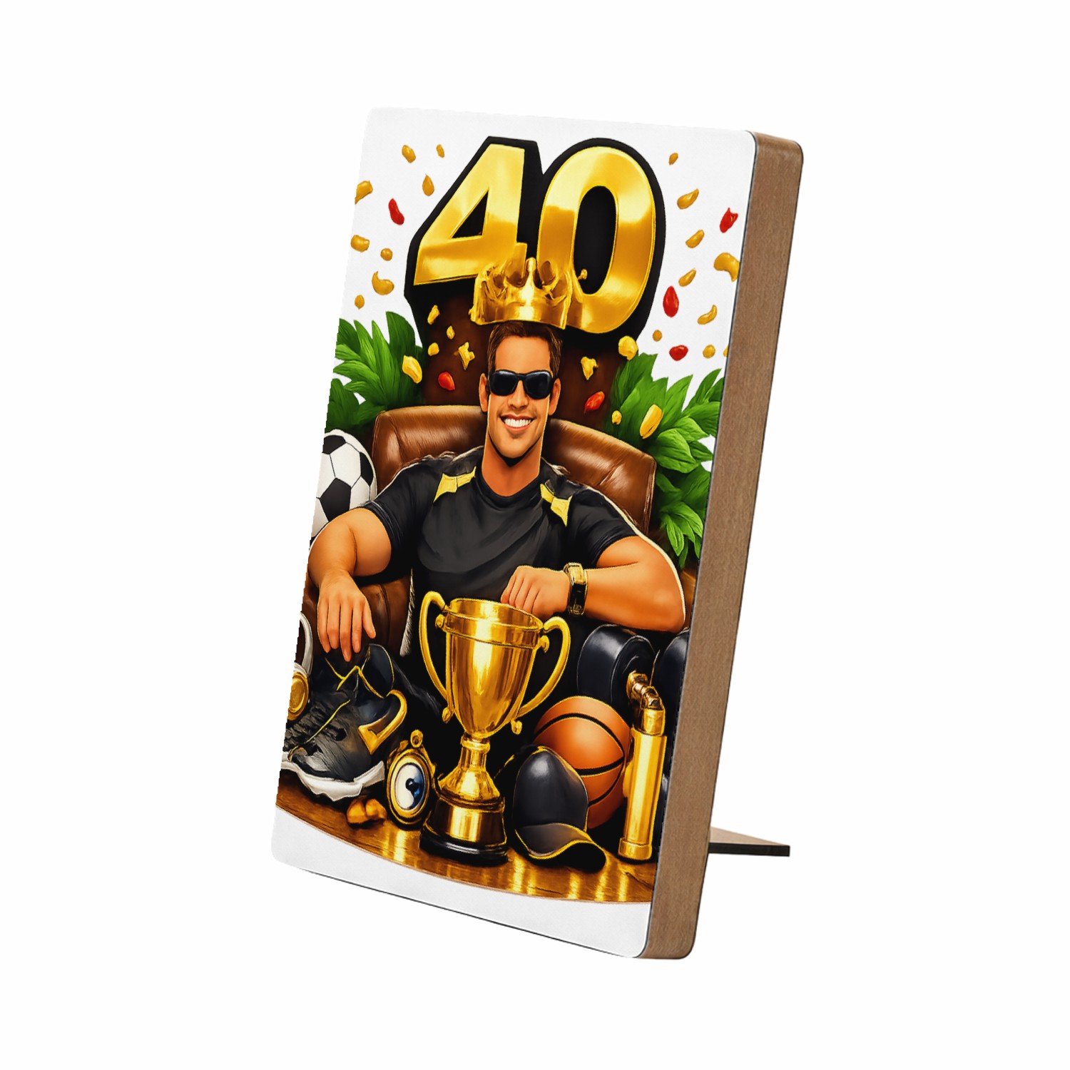 Mr Cadeautjes Glasframe/MDF 12,7 x 17,8 - design Kampioen van het nieuwe decennium | cadeau Wit