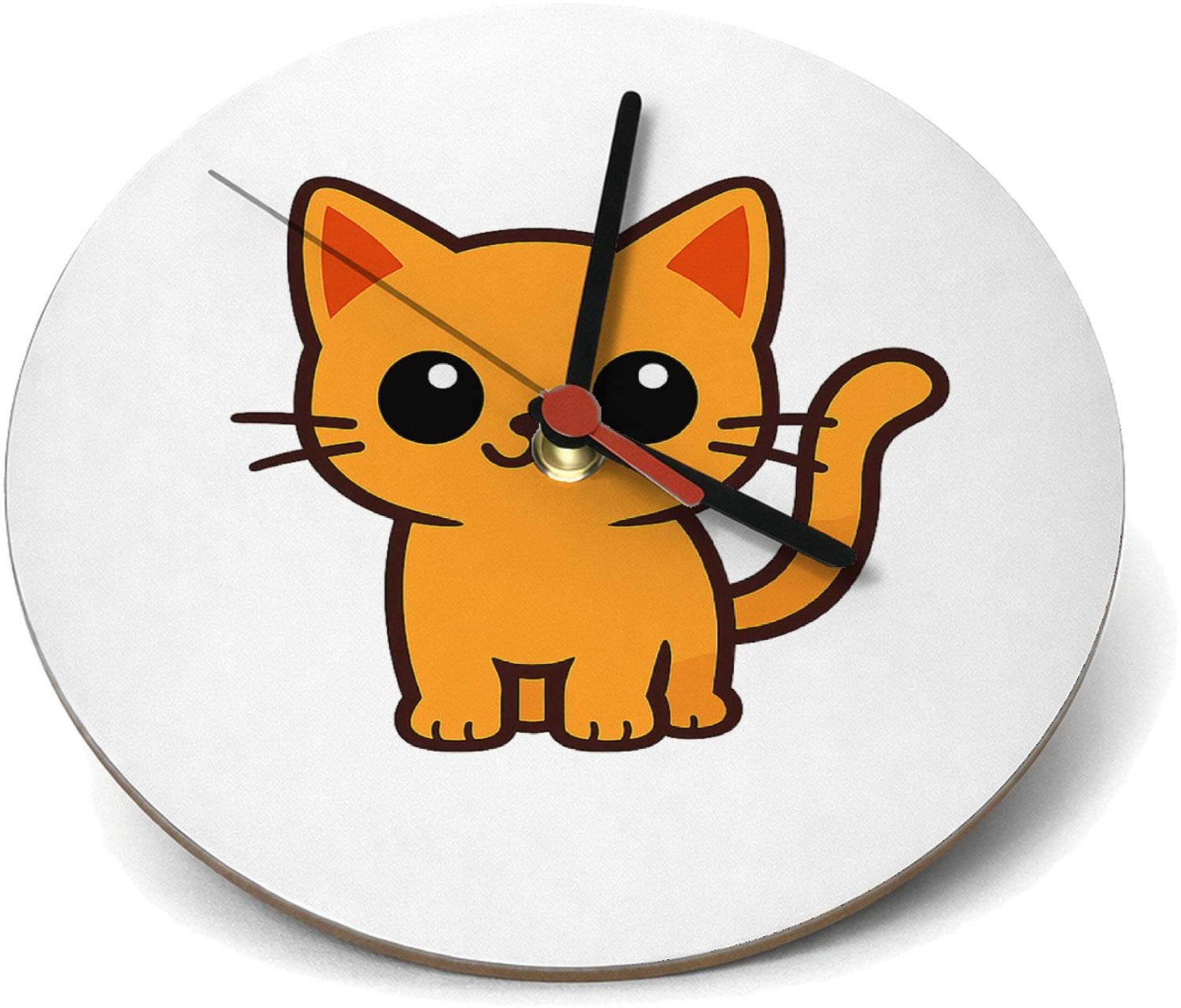 Mr Cadeautjes Klok rond Ø 19 - design Een vrolijke, minimalistische dierfiguur met een heldere con | cadeau Wit