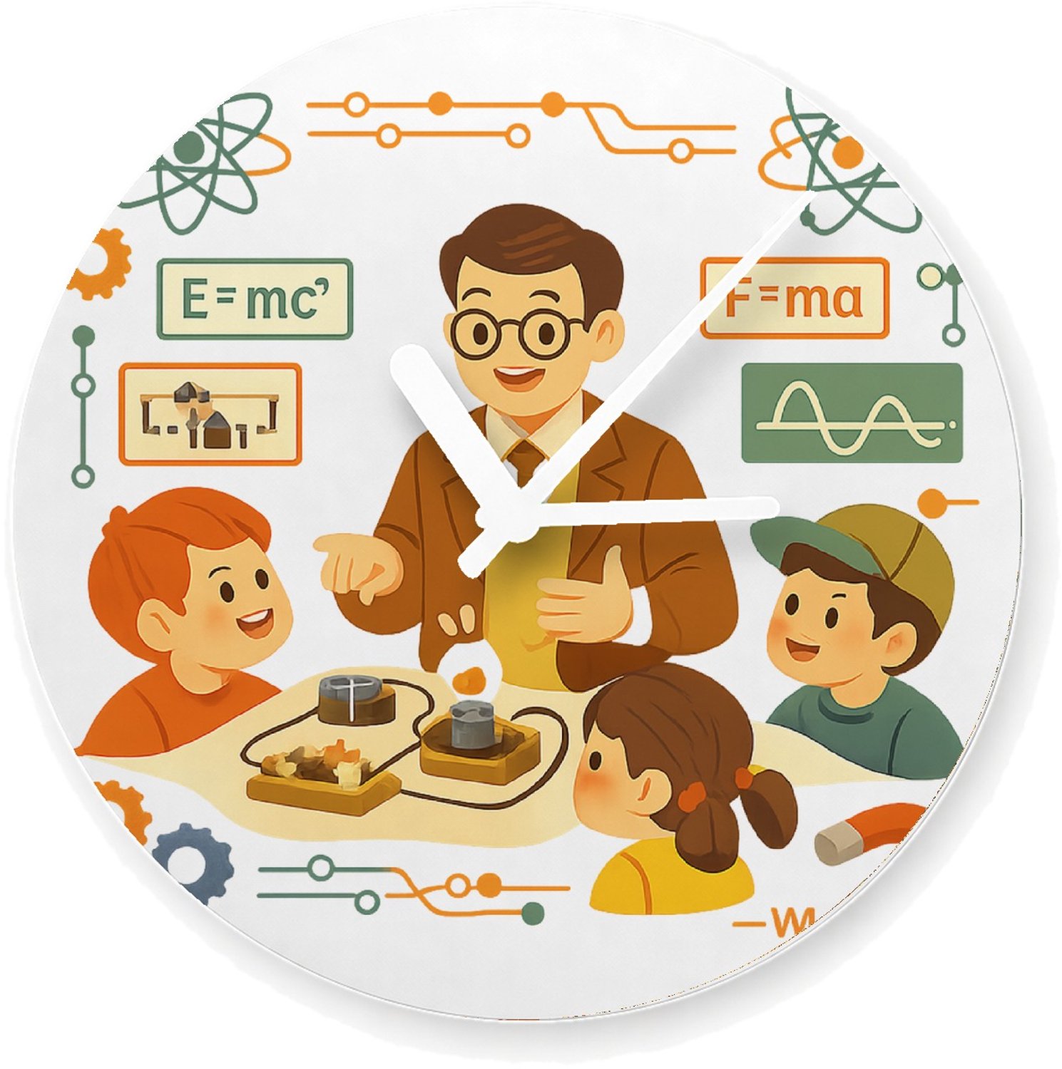 Mr Cadeautjes Glazen klok Ø 20 - design Een vrolijke docentengebruikte schoolposter met een andere v | cadeau Wit