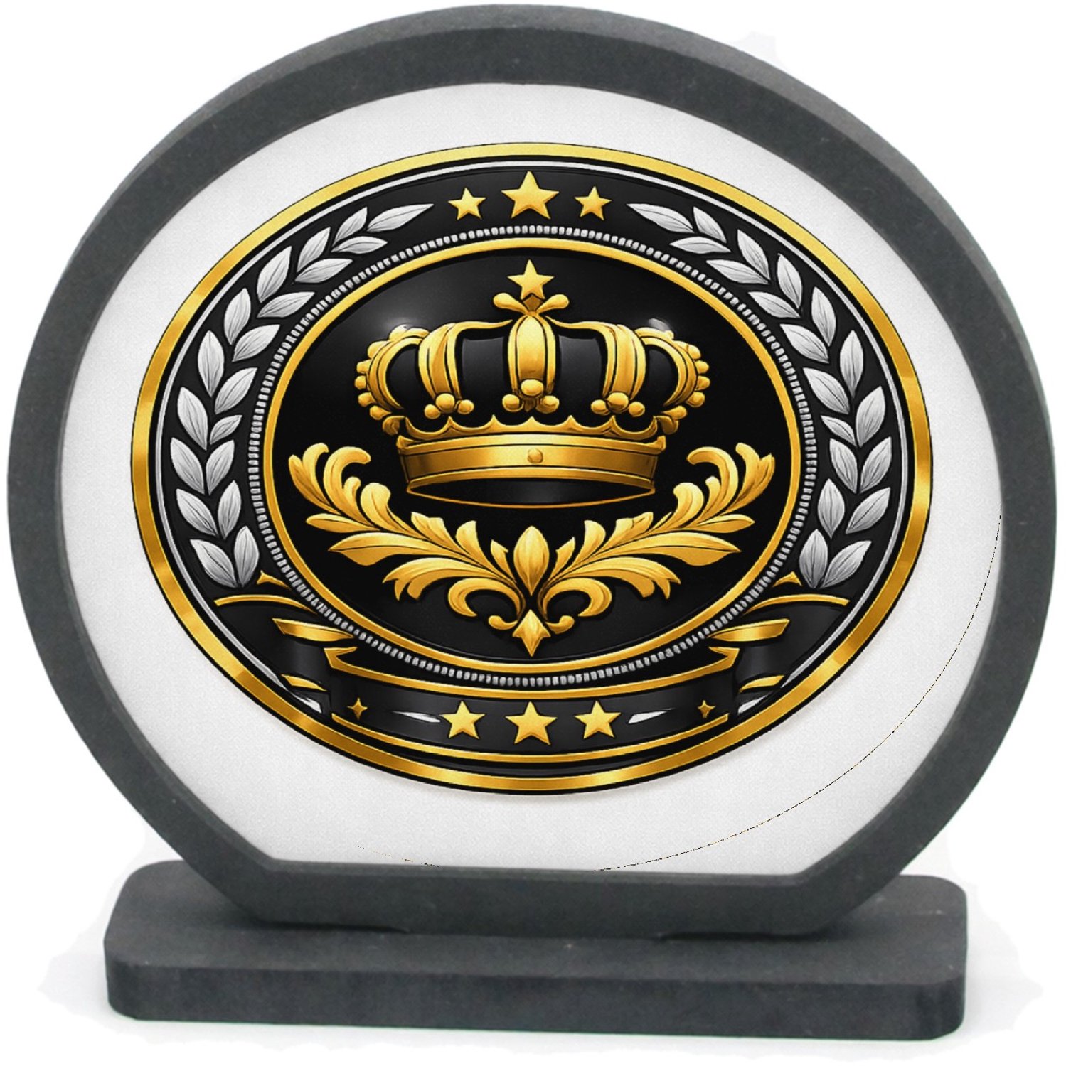 Mr Cadeautjes Houten fotolijst rond met MDF inleg - design Koninklijk compliment voor een andere rol binnen het gezin | cadeau Wit