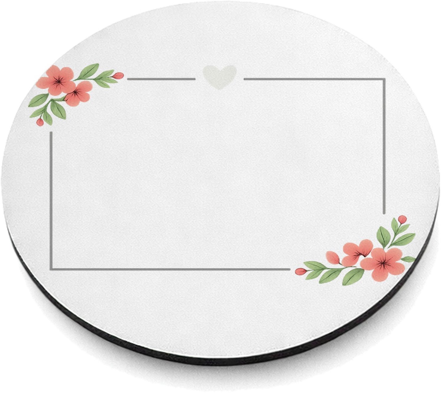 Mr Cadeautjes MDF magnetische fotolijst rond Ø 9,5 - design Een zacht troostontwerp rond een andere emotionele boodschap | cadeau Wit