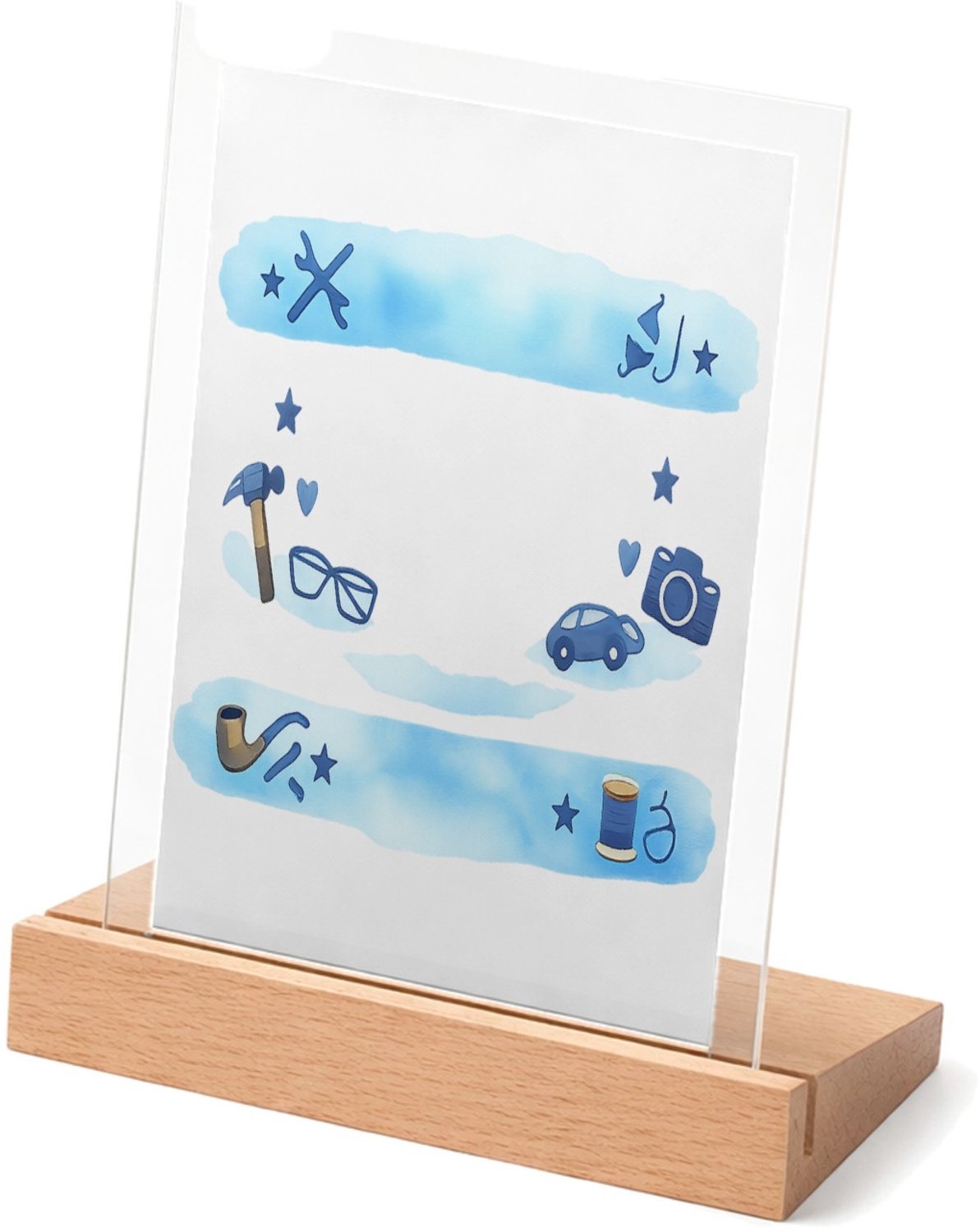 Mr Cadeautjes Glasframe met vaste tekst - design Een stoere maar vriendelijke compositie met grote kerntekst | cadeau Wit