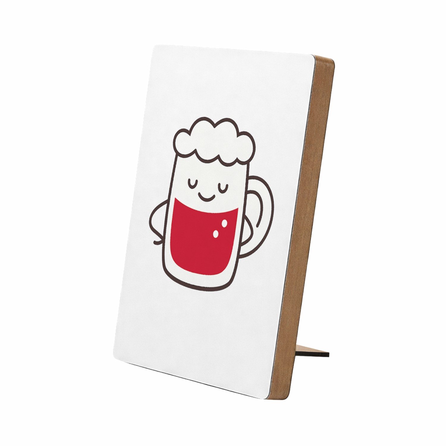 Mr Cadeautjes Glasframe/MDF 12,7 x 17,8 - design Een vrolijk biertje in een strak lijnontwerp met een ontspan | cadeau Wit
