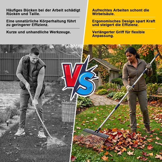 Tuinhark - Verstelbare steel - 22 verenstalen tanden — afbeelding 3