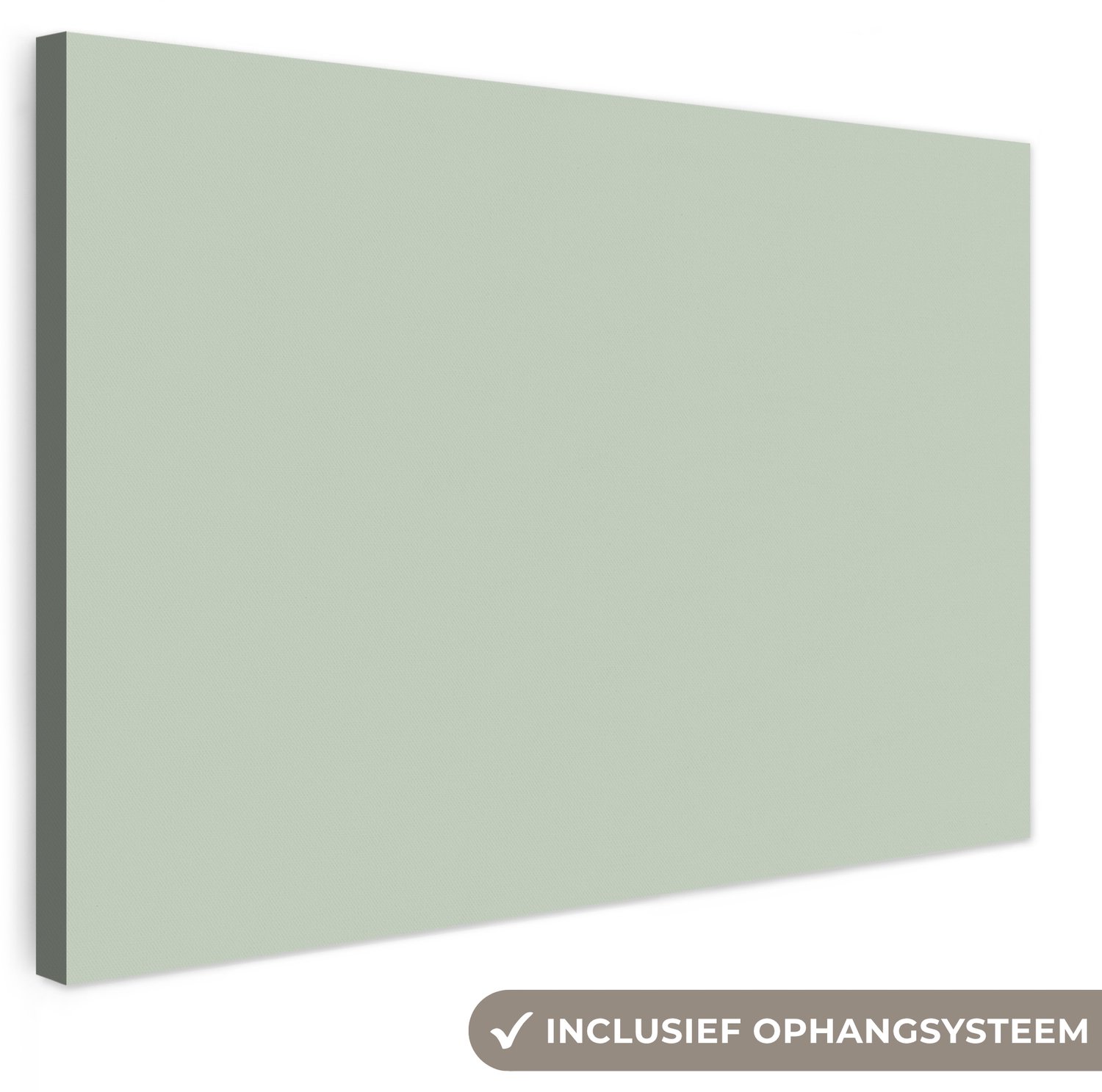 Canvas schilderij 60x40 cm - Exclusieve wanddecoratie Frosted - Mint - Groen - Muurdecoratie woonkamer - Slaapkamer decoratie - Kamer accessoires - Schilderijen op canvas