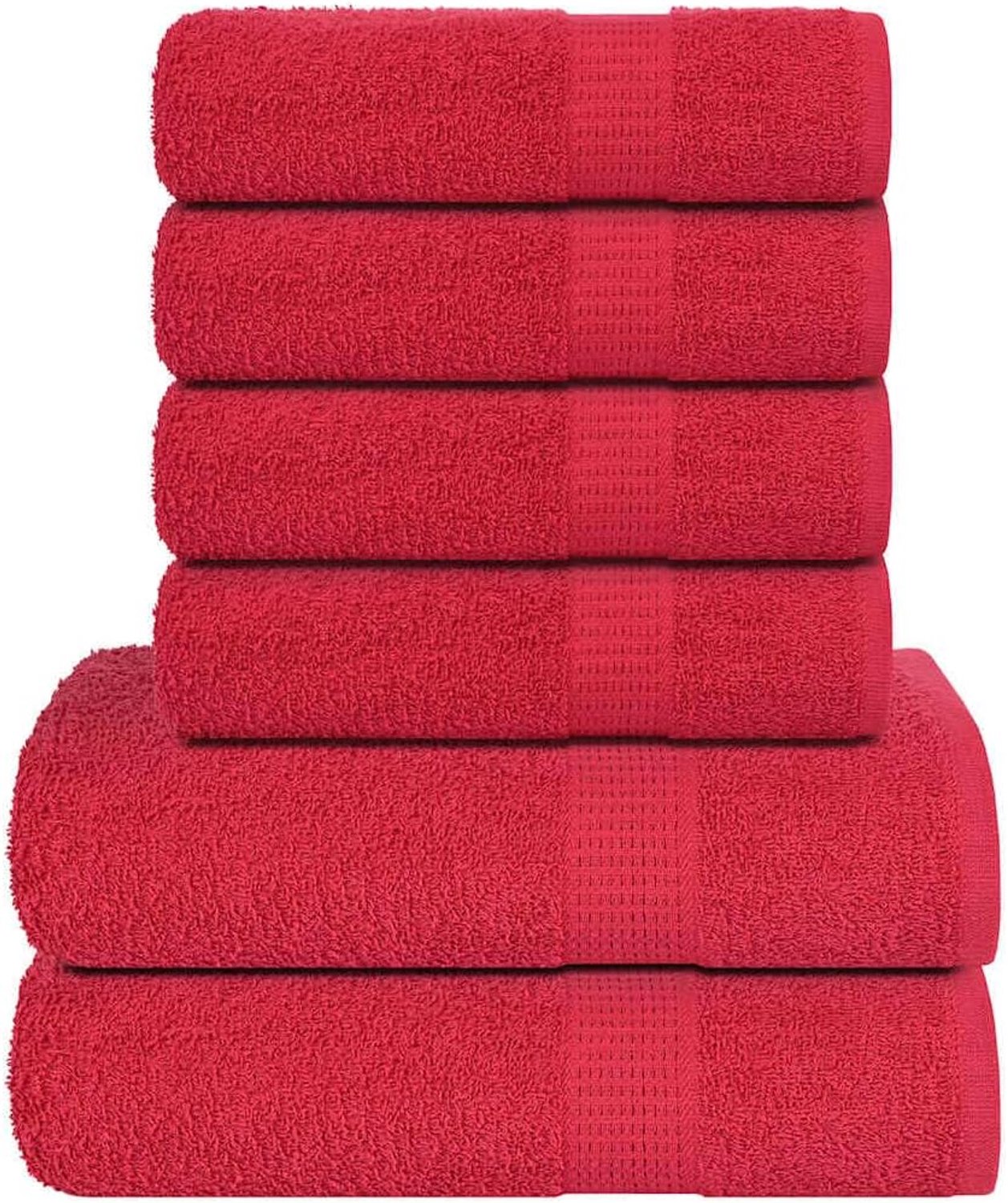 Handdoekenset 6-delig - 4 handdoeken 50x100 cm en 2 douchehanddoeken 70x140 cm - katoen badstof absorberend voor badkamer - m-winkel