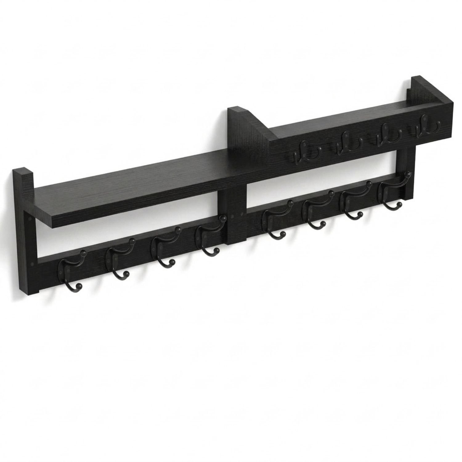 ApexArte® Wandkapstok met Hoedenplank - Kapstok - Wandplank - Jashouder