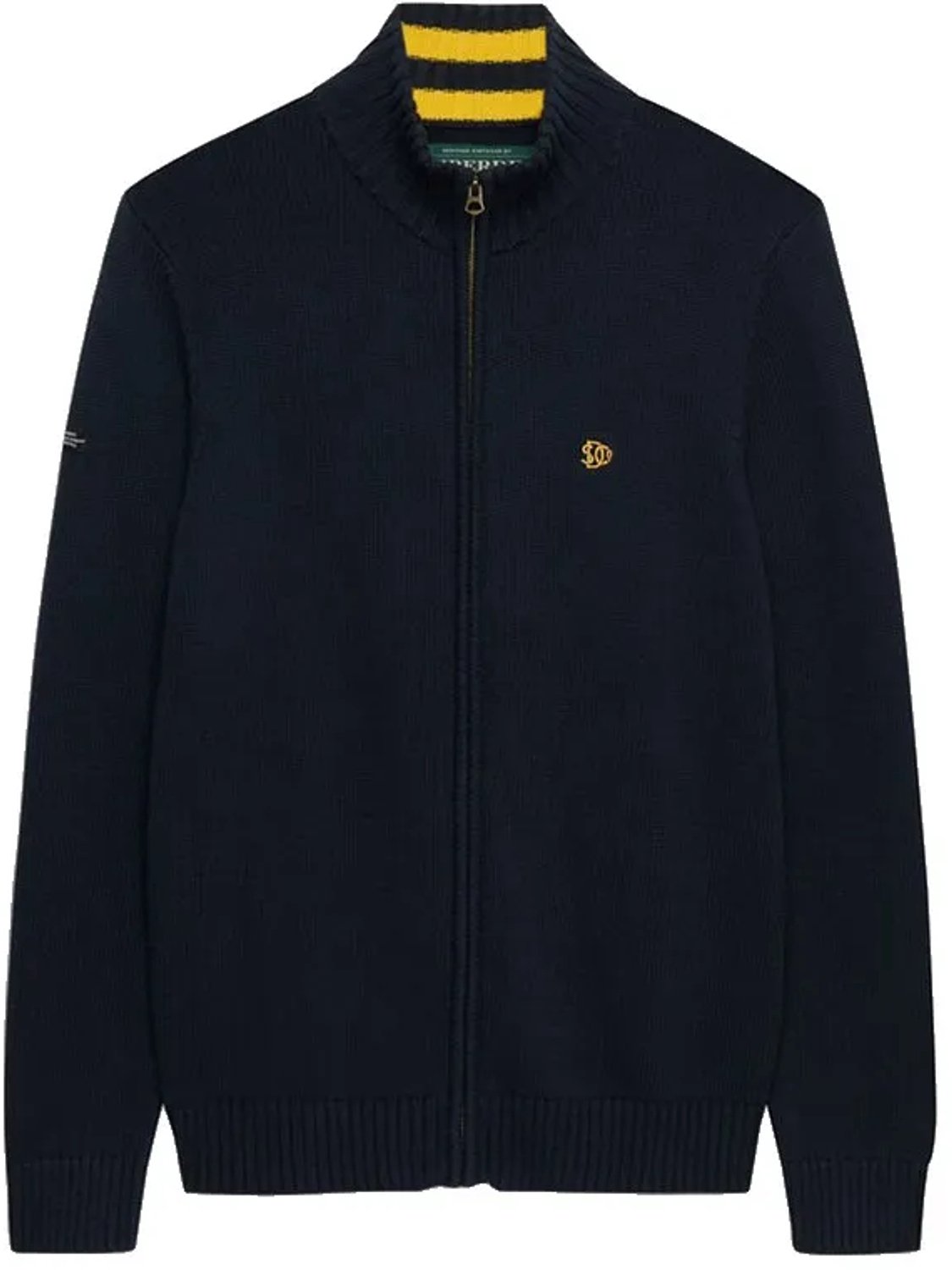 Superdry Vest Cotton Zip Thru Knit M6110786a Mannen Blauw