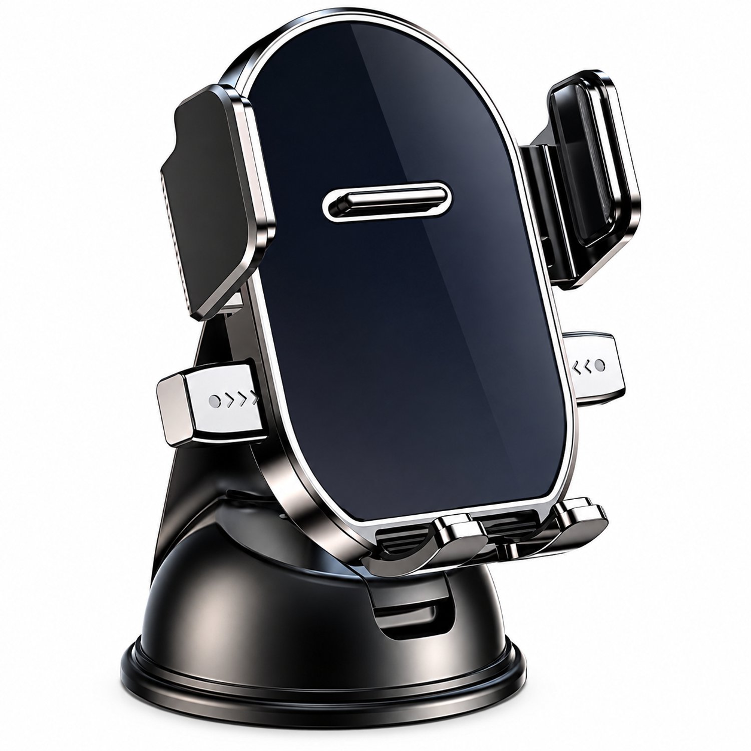 Telefoonhouders auto: zwarte telefoonhouder voor dashboard met zuignap, voor horizontale of verticale plaatsing