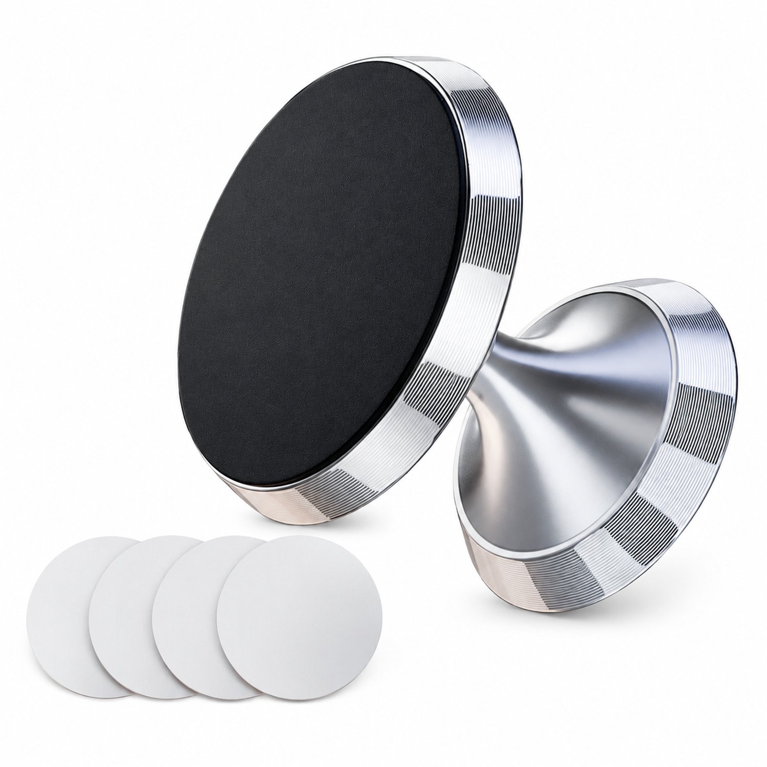 telefoonhouders auto set van 2 magnetische telefoonhouders met zuignap in maanlichtzilver inclusief vier magnetische platen