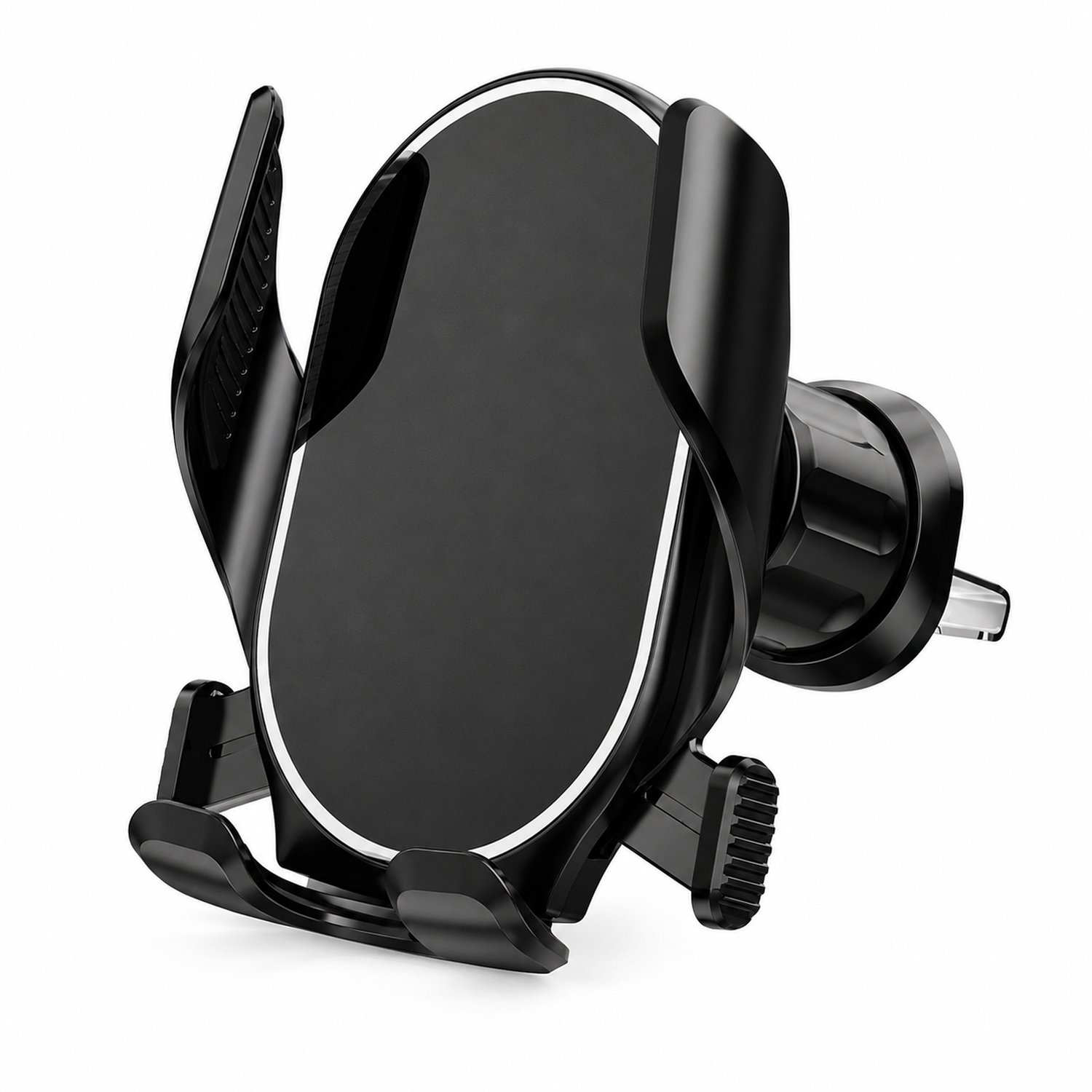 Telefoonhouders auto: telefoonhouder voor horizontale, verticale en schuine ventilatieroosters met spiraalhaakvergrendeling en automatische vergrendeling