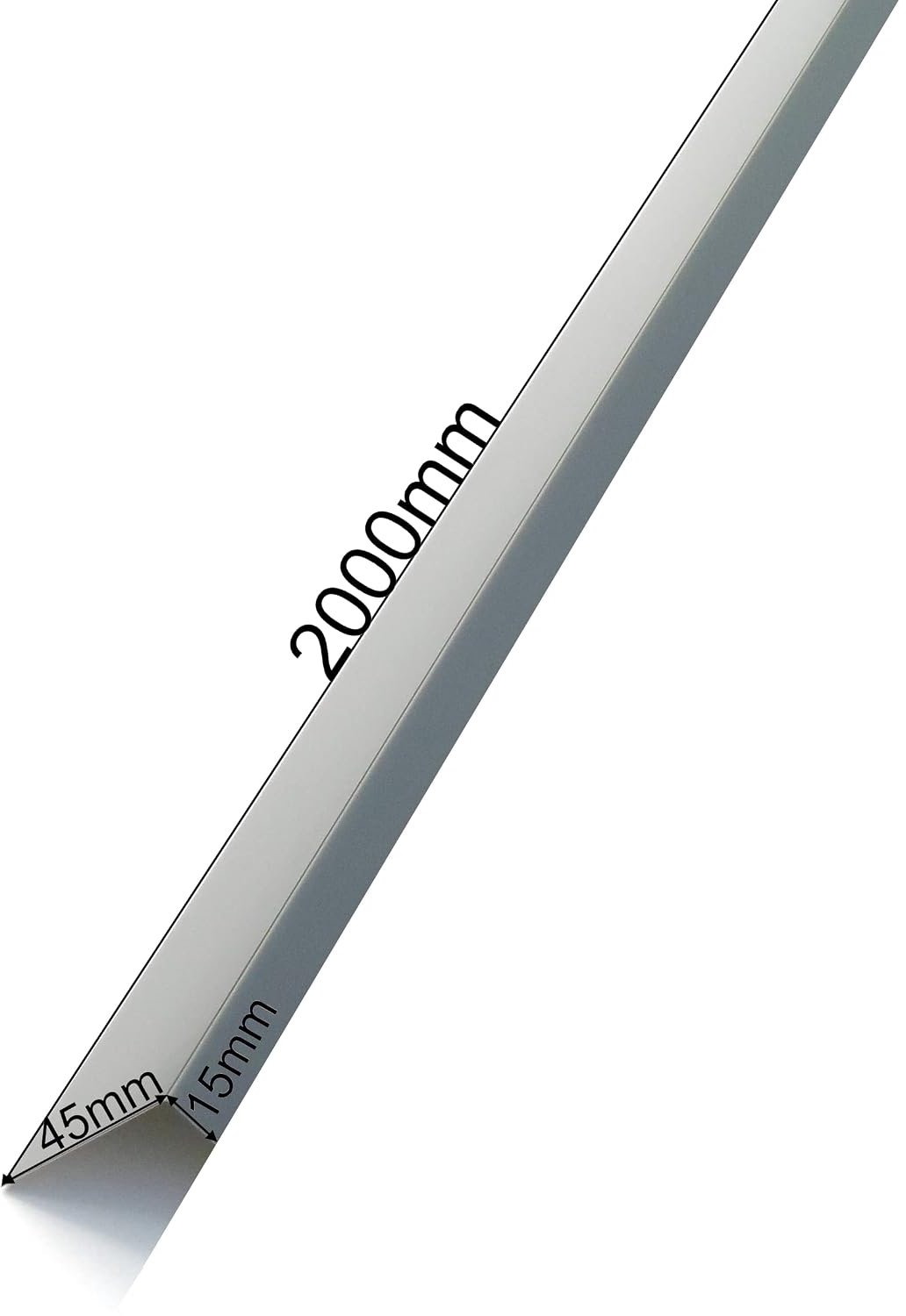 Aluminium hoekplaat 45 mm x 15 mm - grijs antraciet RAL 7016 - randbescherming - ideaal voor gevelafwerking m-winkel - m-winkel