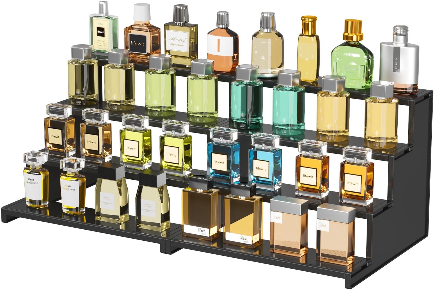 Famanu – Multifunctionele Organizer voor Parfums en Cosmetica, Zwart, 12-in