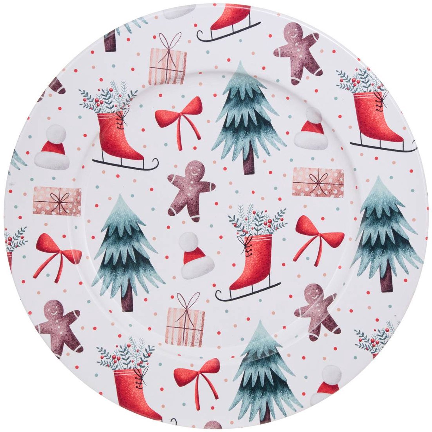 Assiette de présentation de Noël en métal