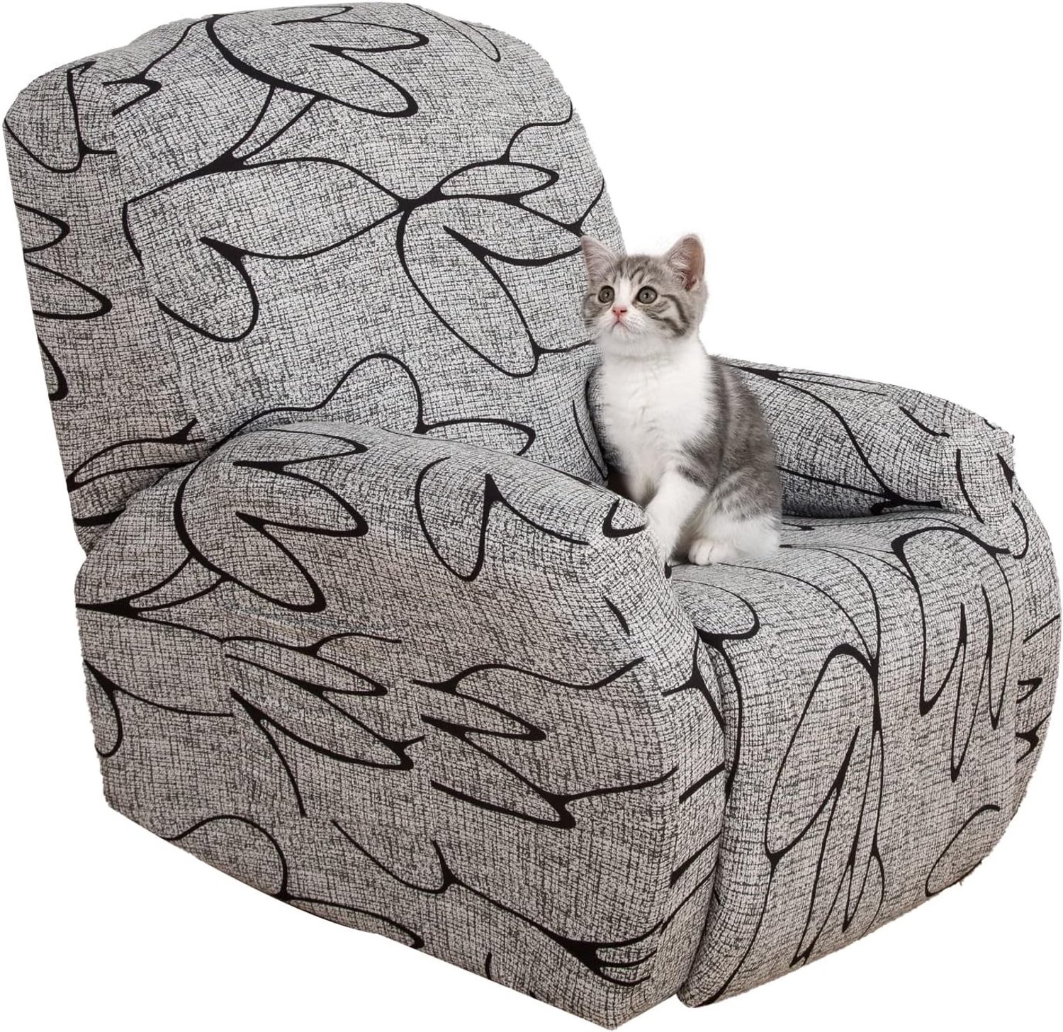 Moderne Relaxfauteuil Hoes voor 1 Persoon, Universele Wasbare Fleece Fodere, Comfortabele en Stijlvolle Bescherming voor Massagestoelen in Grijs
