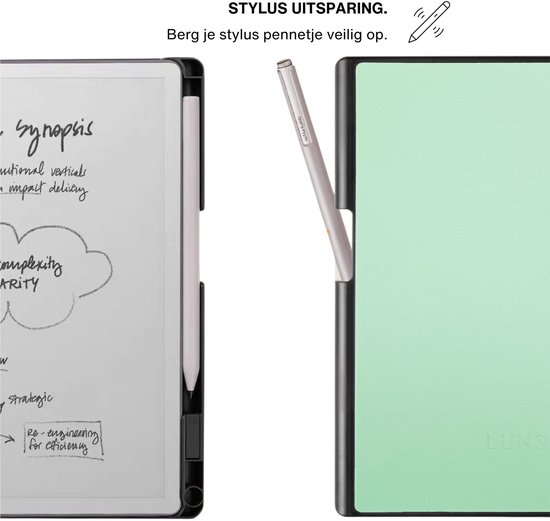 Lunso ReMarkable Paper Pure book folio cover PU leer hoes - Groen — afbeelding 2