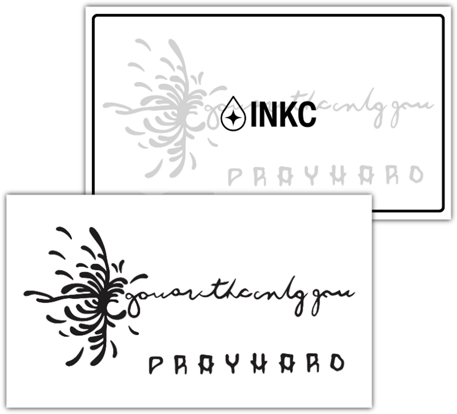 INKC - Tijdelijke Tattoo - PRAY HARD - Nep Tattoo - Plak Tattoos - Blijft tot 2 weken - 7 x 12cm