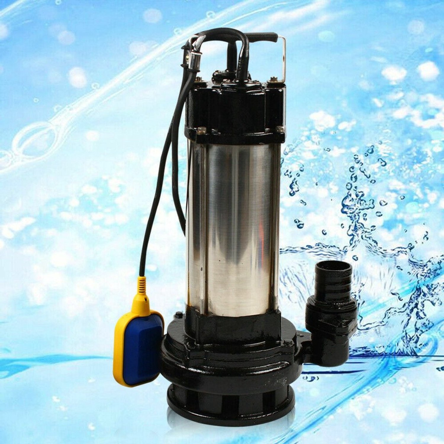 Dompelpomp Vuilwaterpomp - 1500 W Vermogen - 36,5 m3/u Capaciteit - Roestvrij Staal - Zwart - Voor Afvalwater Afvoer