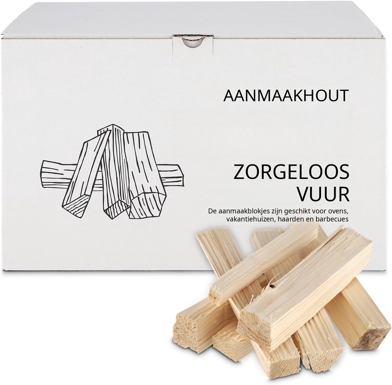QEVA Aanmaakhout - Aanmaaknout - Aanmaakblokjes - Hout - 16cm x 18cm x 30cm