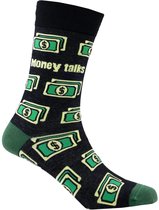 SEXY SOCKS Money Talks Sokken met grappig design natuurlijke bamboe gebreide sokken Verjaardag cadeautje Kerstcadeau Christmas Gift Funny Socks voor hem en haar sokken Volwassenen Leuk en Vrolijke sokken Dames & Heren unisex One Size Fits All