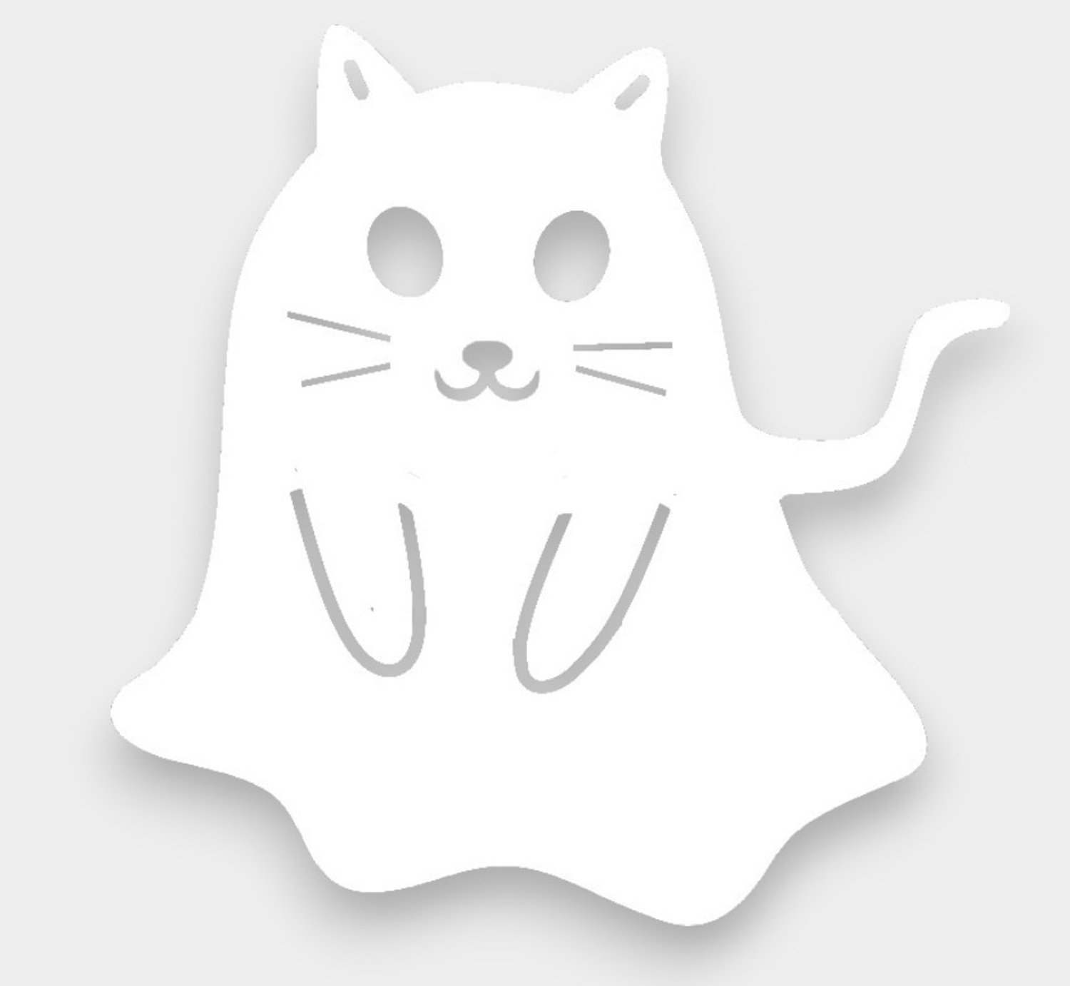 Little1Gifts - Halloween Raamstickers Spookje Kat - Statische Raamfolie - Griezelige Spookje - Herbruikbaar