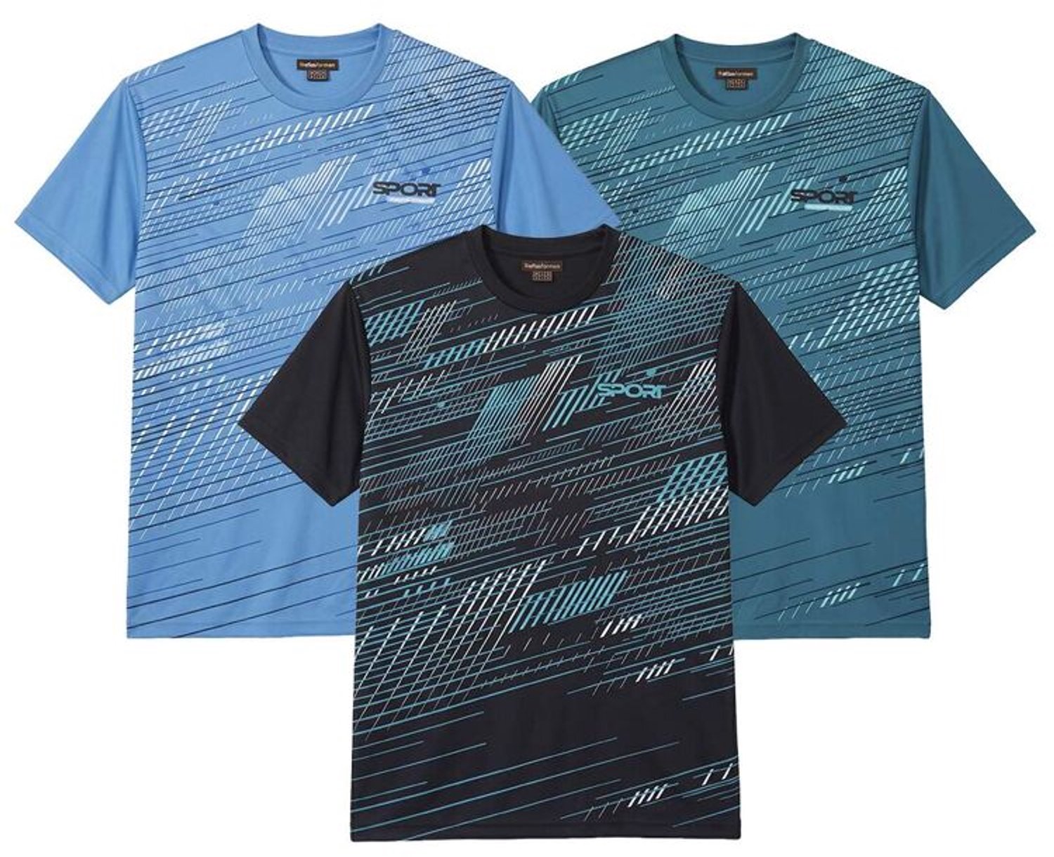 ATLAS FOR MEN - Set van 3 T-shirts Sport - Heren - Verkrijgbaar in grote maten - XL