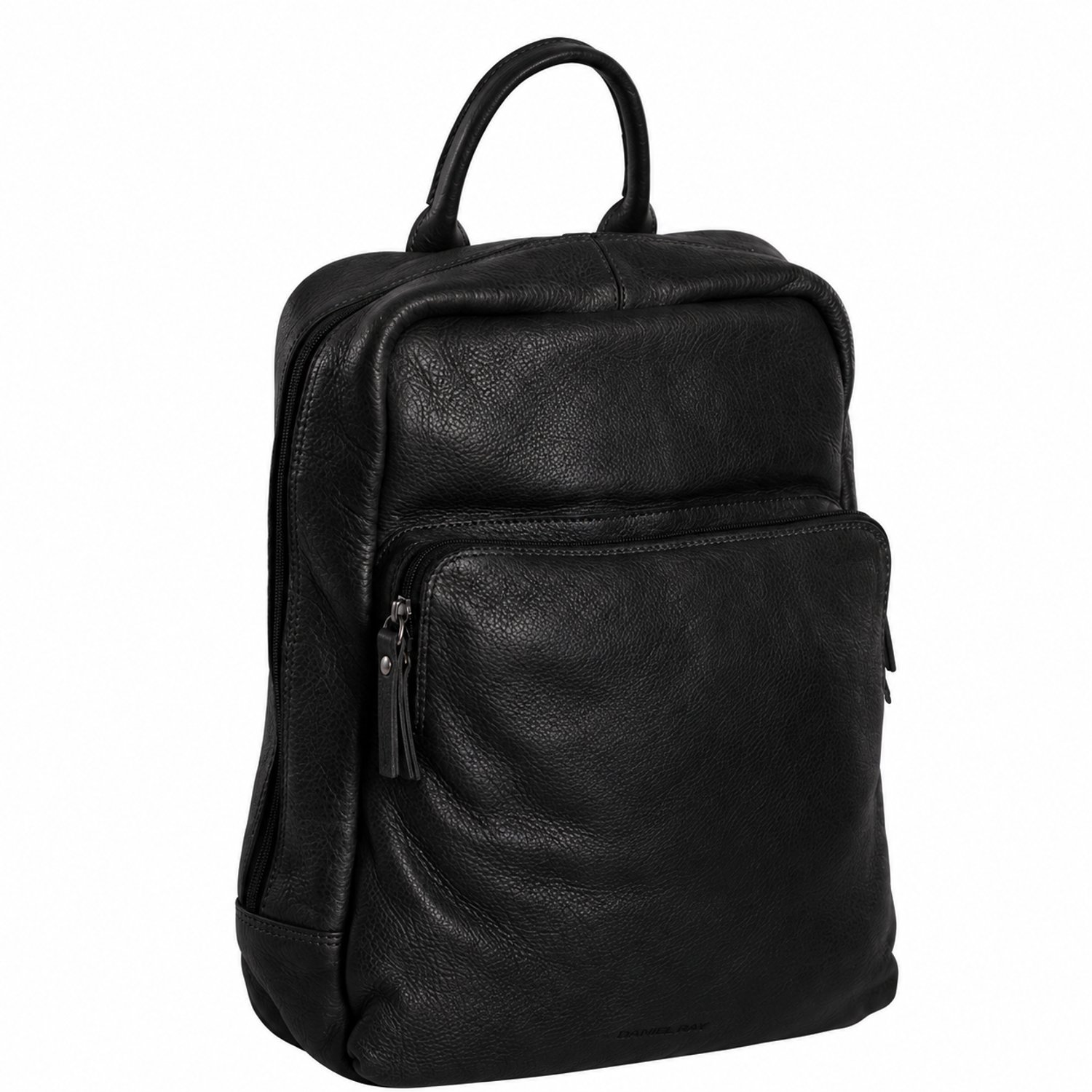Daniel Ray Nigel Leren Laptoprugzak 15,6 inch - Zwart