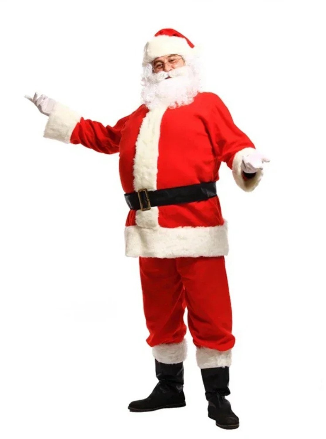 DeltaMerch Kerstman Kostuum 11-delig – Complete Kerstmanpak - Verkleedset voor Volwassenen – Unisex – S t/m 3XL – Rood - Wit