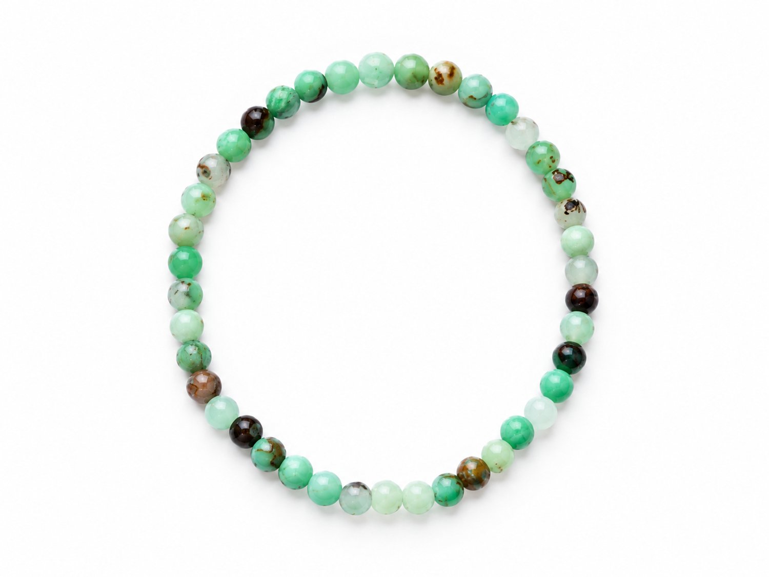 Chrysopraas Armband – 4 mm Kralen – Ø 17 cm – Groene Edelsteen Armband – Natuursteen Armband voor Dames en Heren