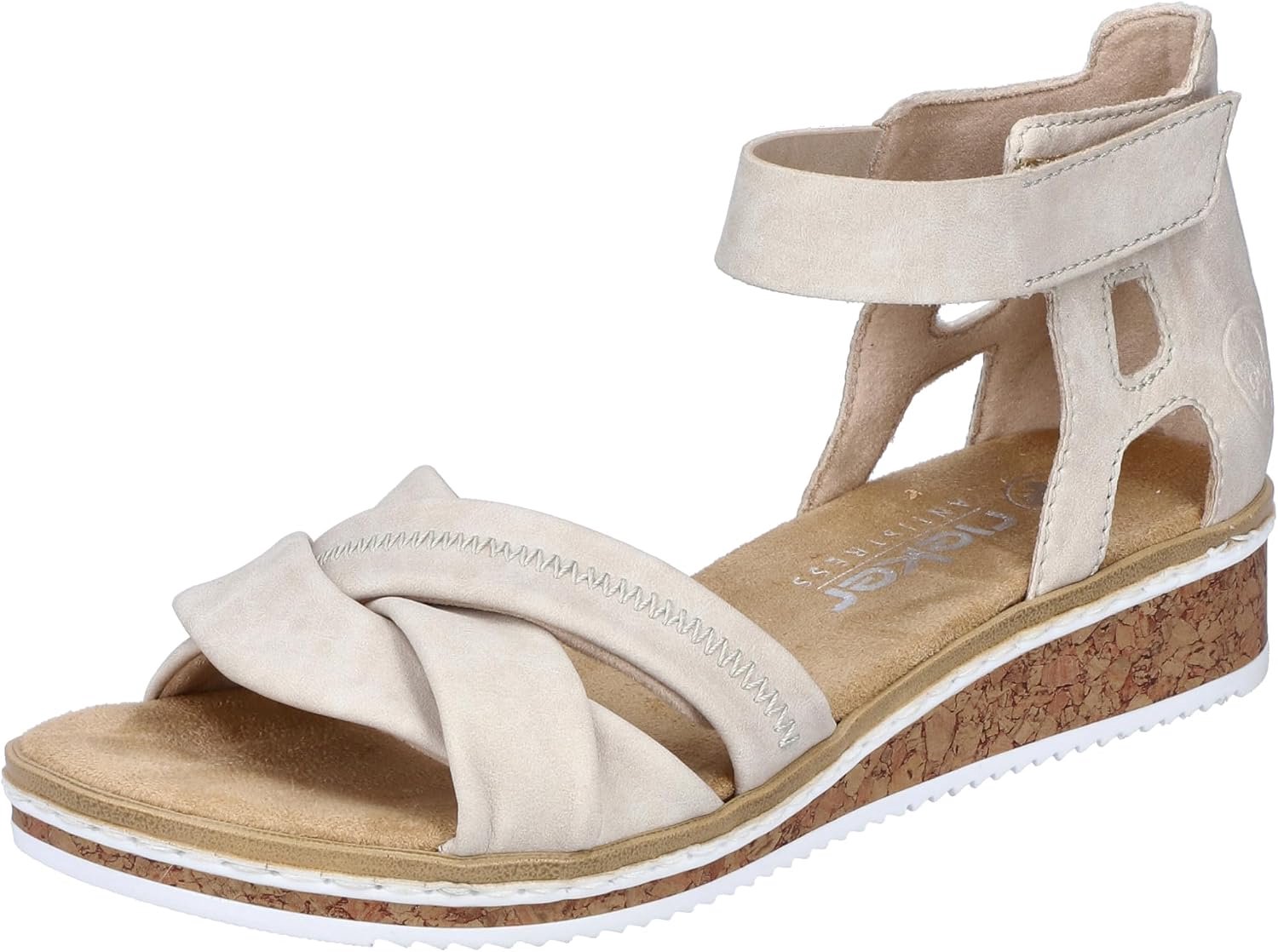 Rieker Dames Sandalen V3673 Wedge Comfort Beige