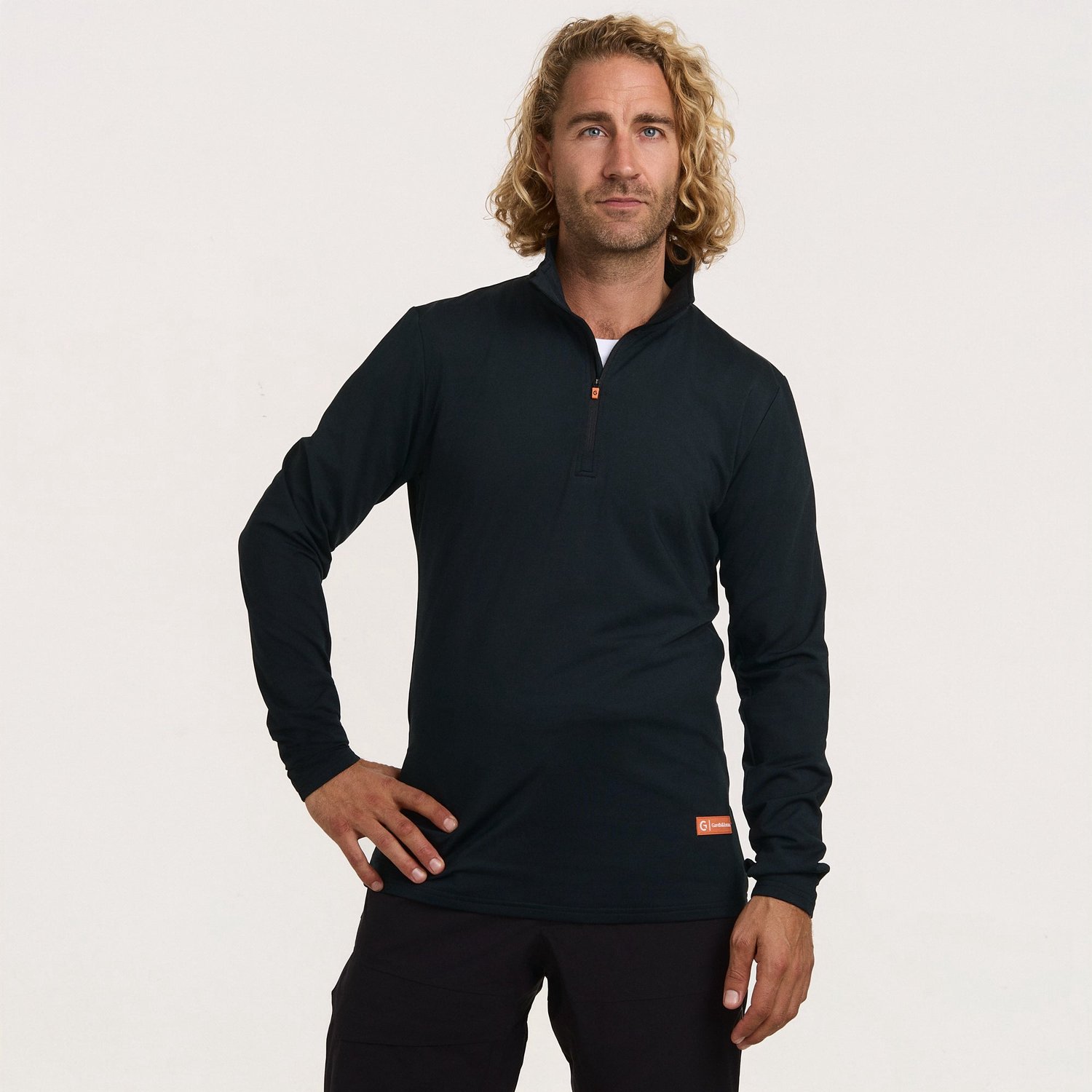 Gareth & Lucas - NEO Skipully Black - L - 100% Gerecycled Polyester - Heren - Midlayer Sportshirt - Wintersport