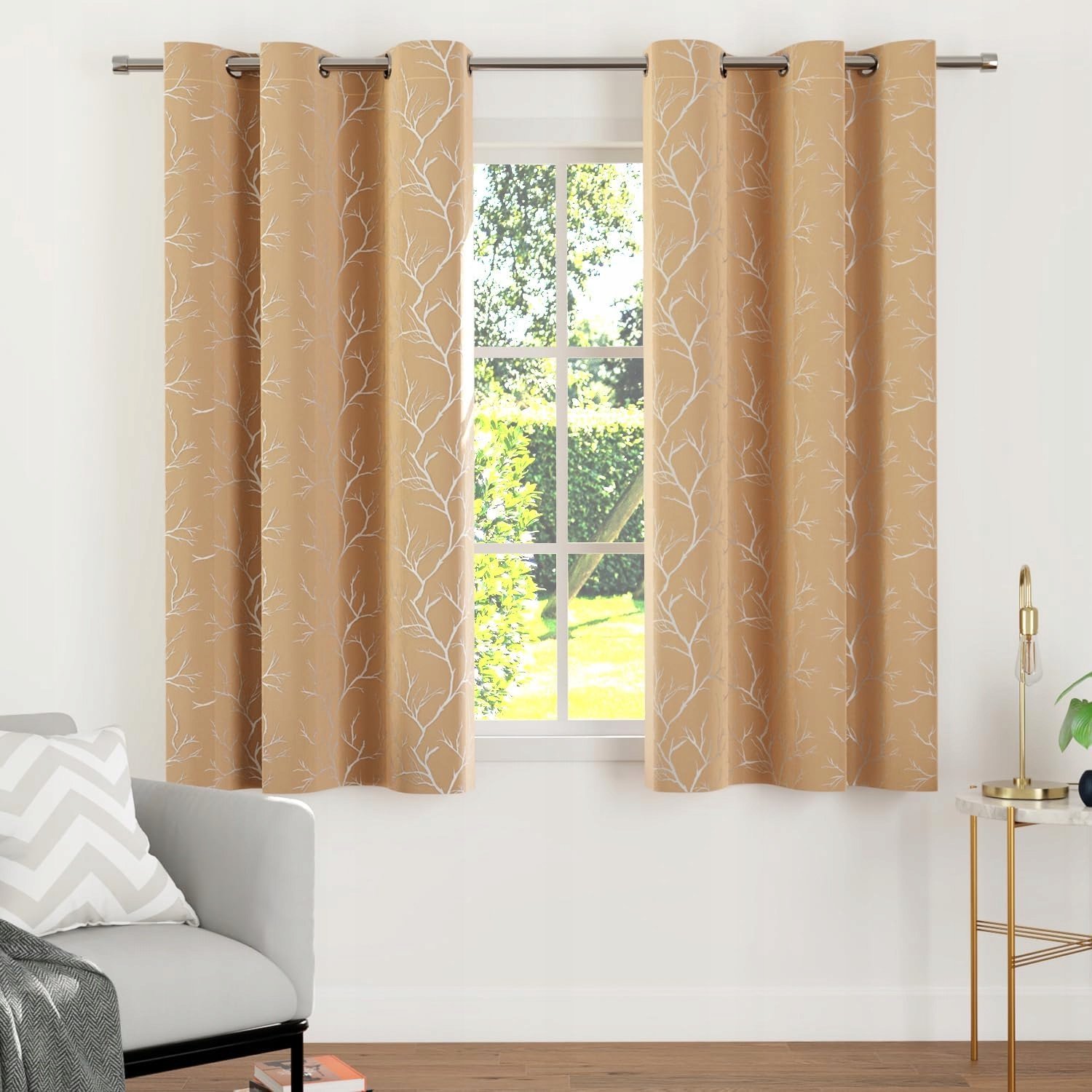 Verduisterende Gordijnen Goud/Zilver 113x137cm (2 stuks)