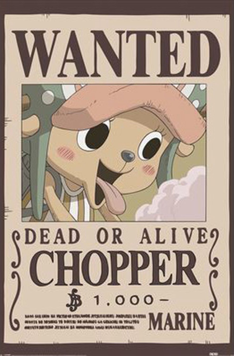 Pyramid Poster One Piece - Wanted Chopper 61x91,5cm Divers