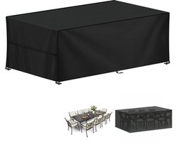 LAMUNI Tuintafelhoes 260x100x80cm Tuinmeubelafdekking Waterdichte Outdoor Tafelhoes 420D Oxford-Stof Tuinmeubelhoes Winddicht Beschermhoes voor Tuinme
