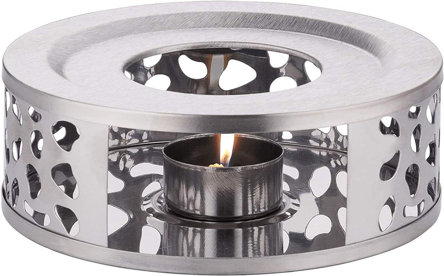 Theewarmers met theelicht houder - 145 mm - rvs - houdt thee en koffie warm - Vemera