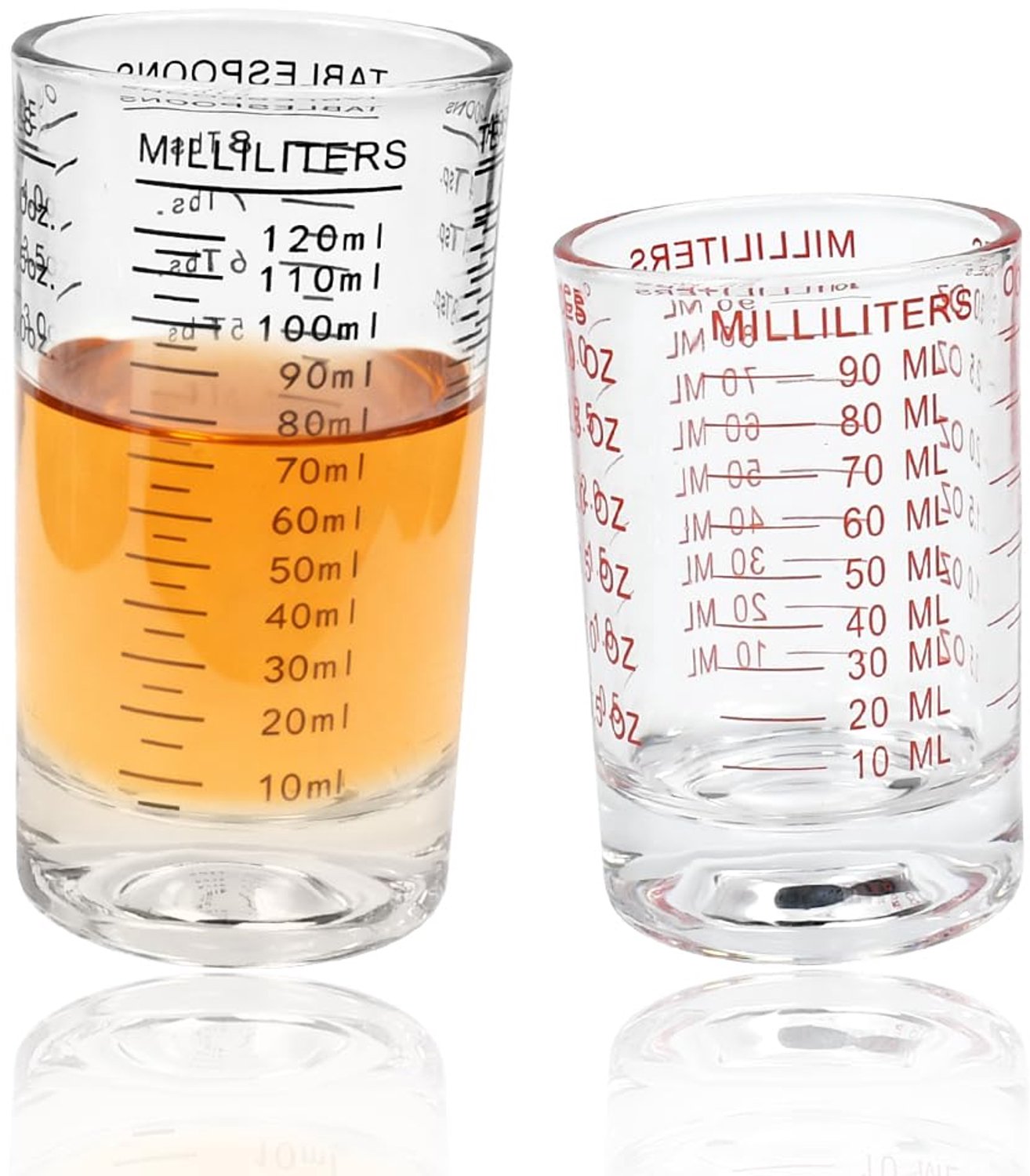2 stuks maatbekers cocktailglas 90 ml/120 ml maatbeker shotglas met schaal - ShopVlot