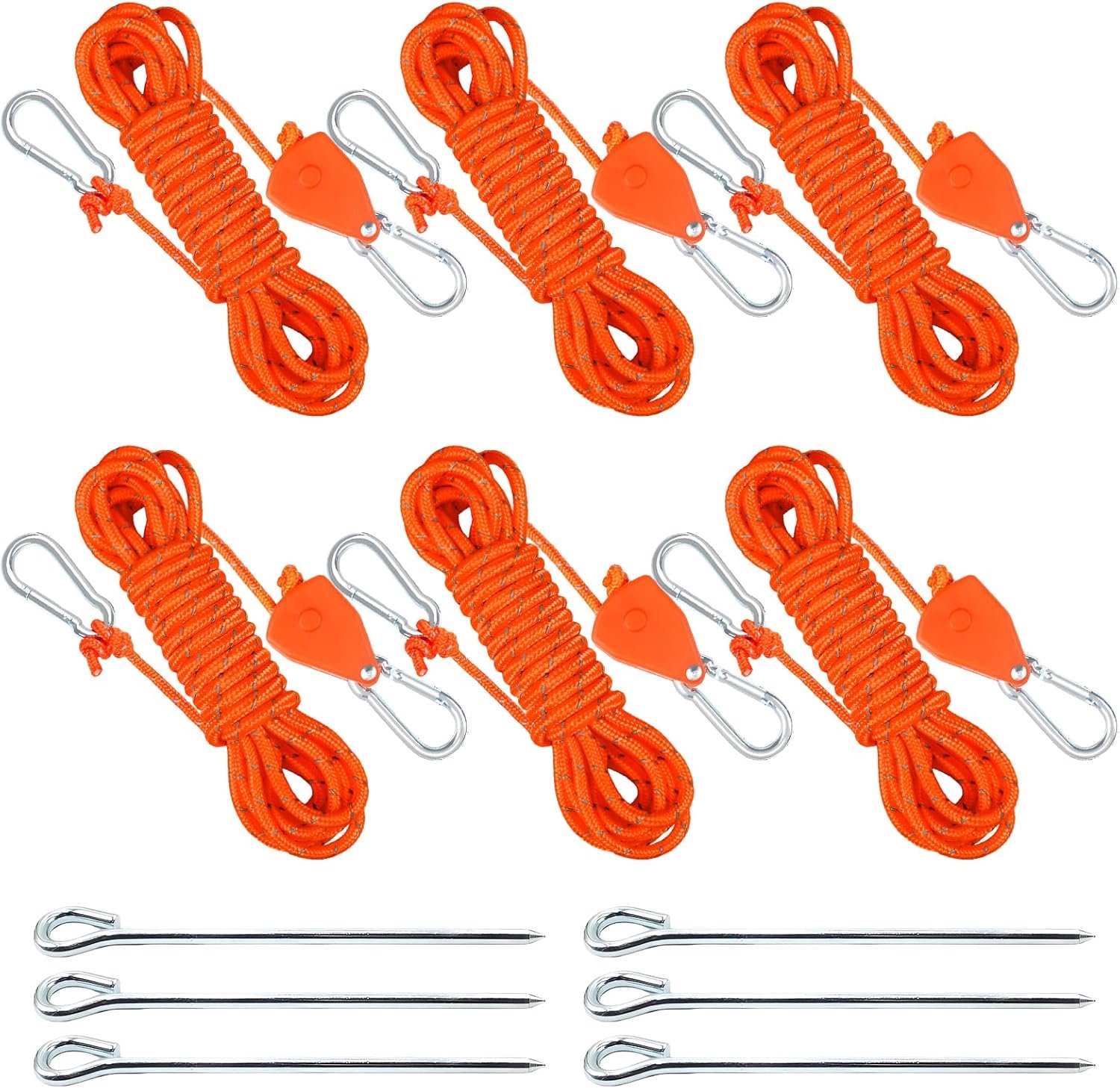 Spankabels met kabelspanner set 6 stuks tenttouw 6 stuks - ShopVlot