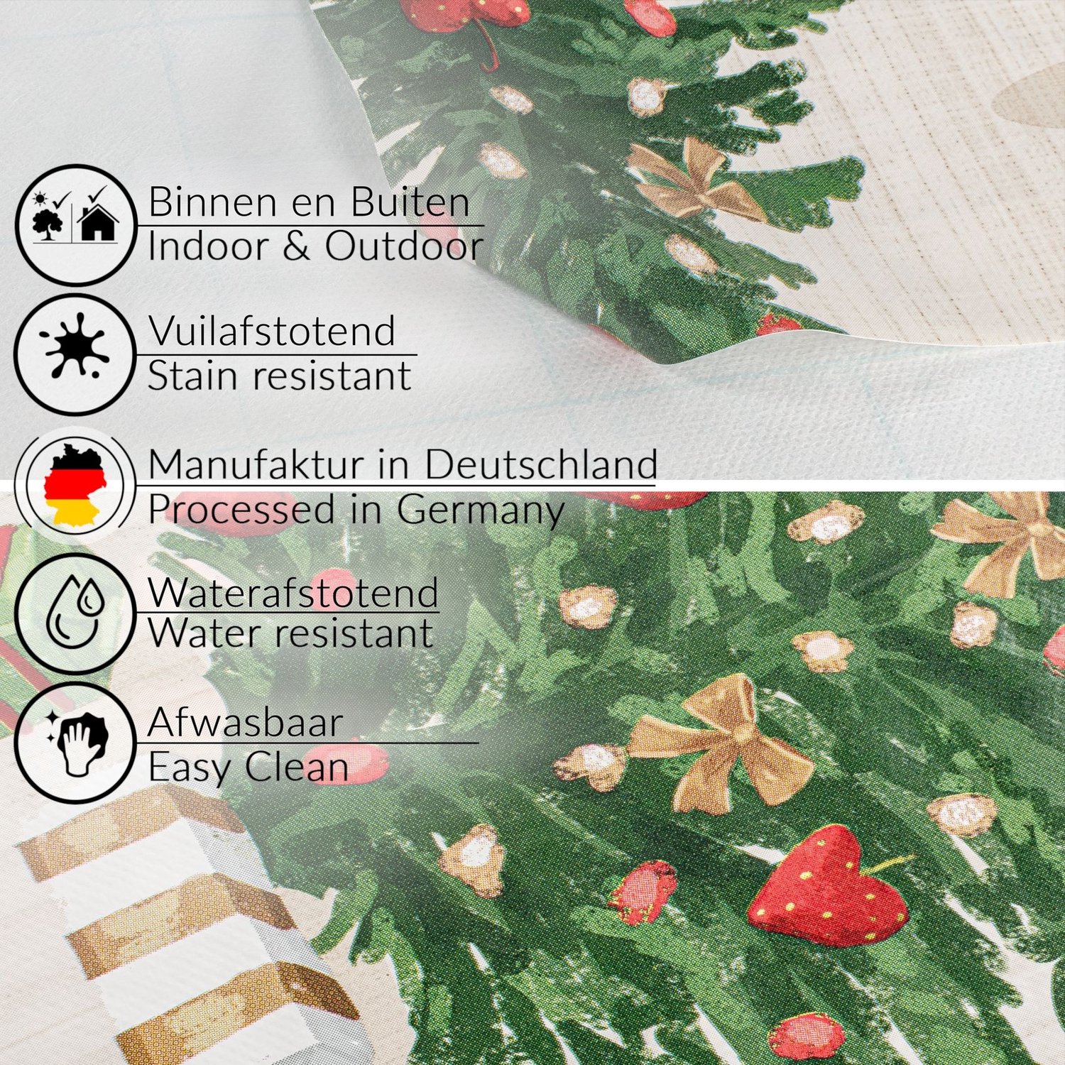 ANRO Kerst Teddyberen Tafelzeil op rol Beige 1000 cm x 10 m