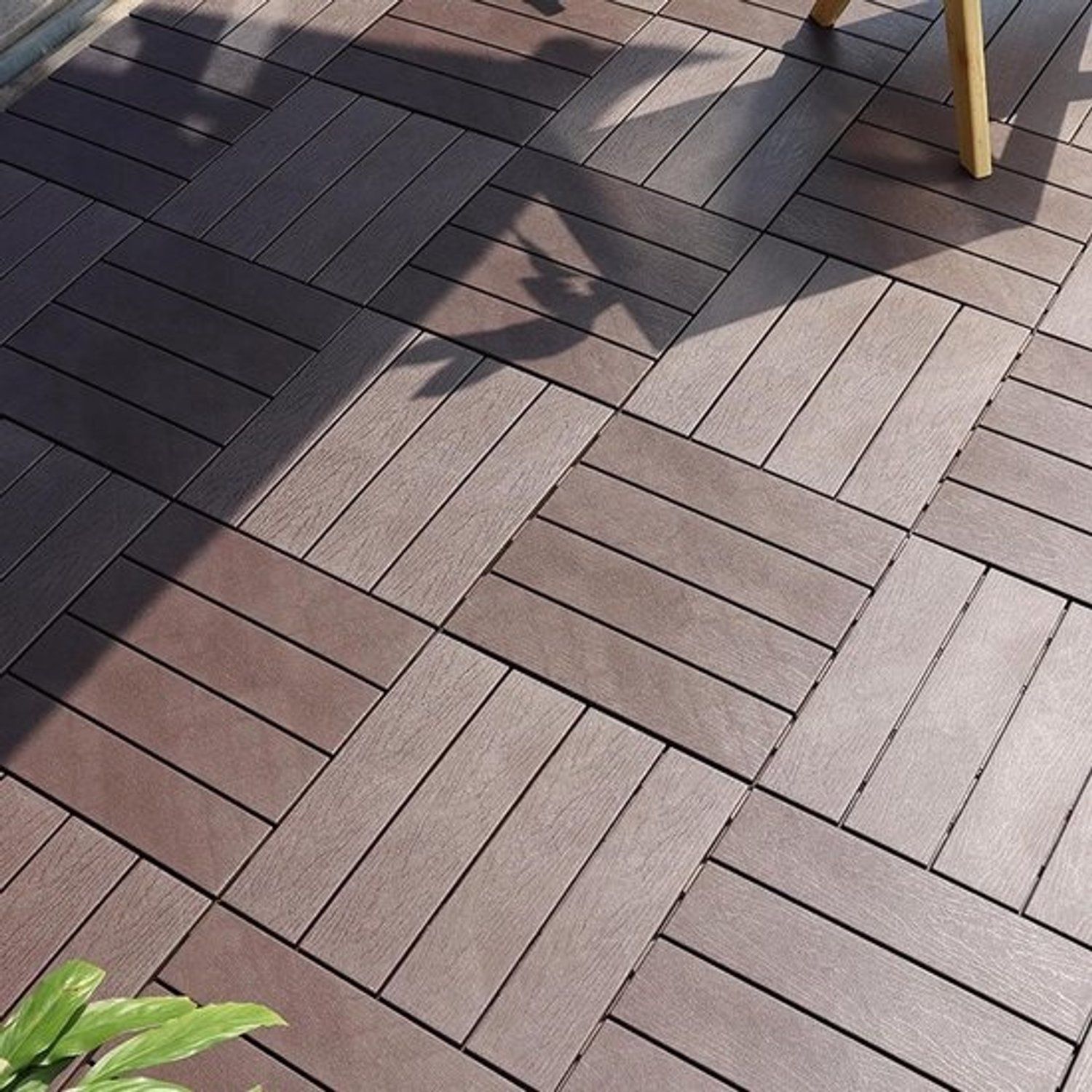 Terrastegels - Kliktegels Buiten - Buitenruimte Creëren - Waterbestendig Composiet - 30x30 cm - Bruin