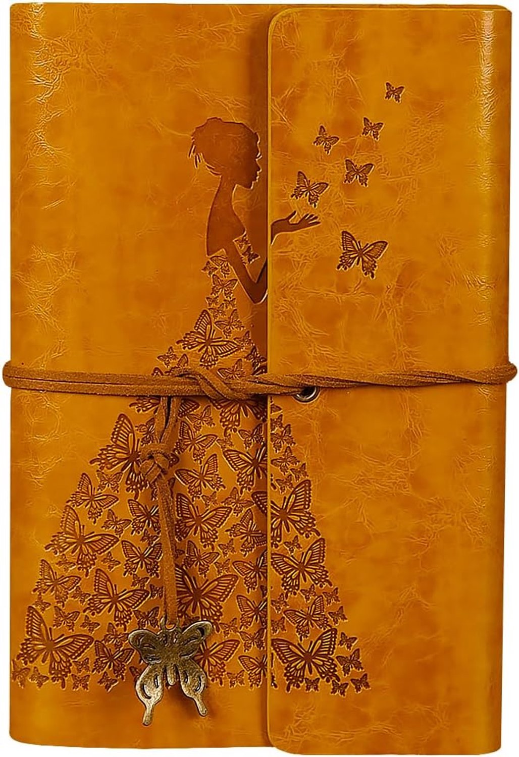 SnelShoppen - A6 Vintage Leather Journal Spiral Bound Sketchbook Refillable Travel Diary Blank Personalized Ring Binder Diary voor Vrouwen en Meisjes