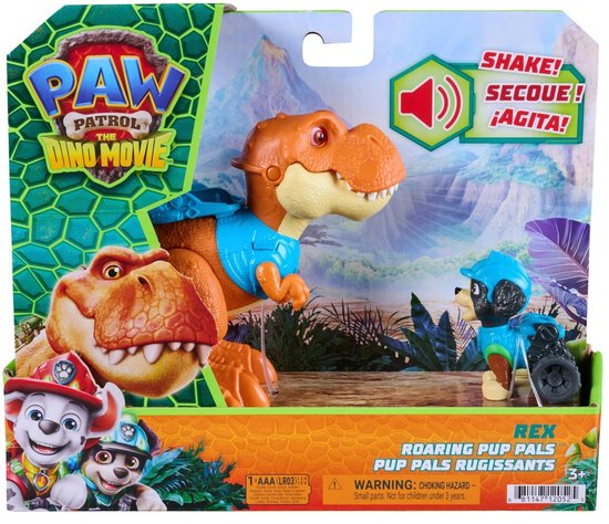 PAW Patrol - T-Rex Timmy met Geluid + Rex Figuur - Hoogte 15 cm - Paw Patrol Speelgoed vanaf 3 Jaar - Paw Patrol Dino Movie - Dino Film - Dinosaurus Speelgoed - Dinosaurussen - T Rex Figuren — cadeau in Spellen & Speelgoed - foto 4