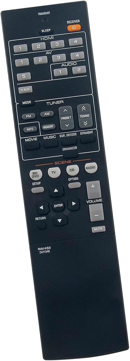 Afstandsbediening - vervangend model RAV462 - voor Yamaha HTR-2866 RX-V373 - direct gebruiksvriendelijk - Vemera