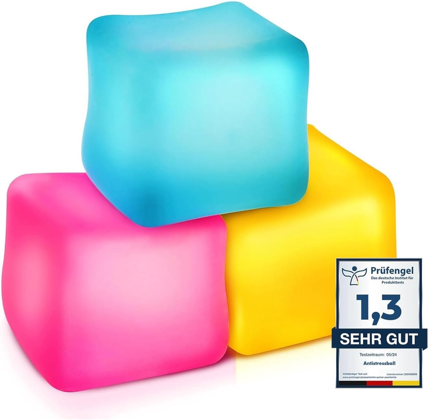 Fidget Toy Stress Cube 3 Pack - Hoogwaardige Gel Vul Sensory Speelgoed voor Stressverlichting, Anti-Stress Ballen en Ontspanning voor Volwassenen en Kinderen