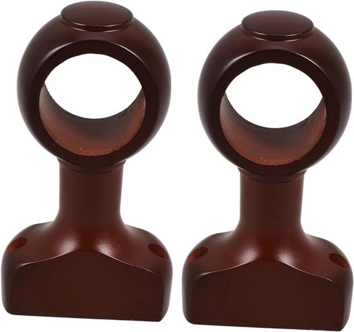 Beugels voor gordijnroede - Houders voor gordijnstang - Voor het ophangen van raamdecoratie - Decoratieve basis met kop - 11,5 cm - Wit