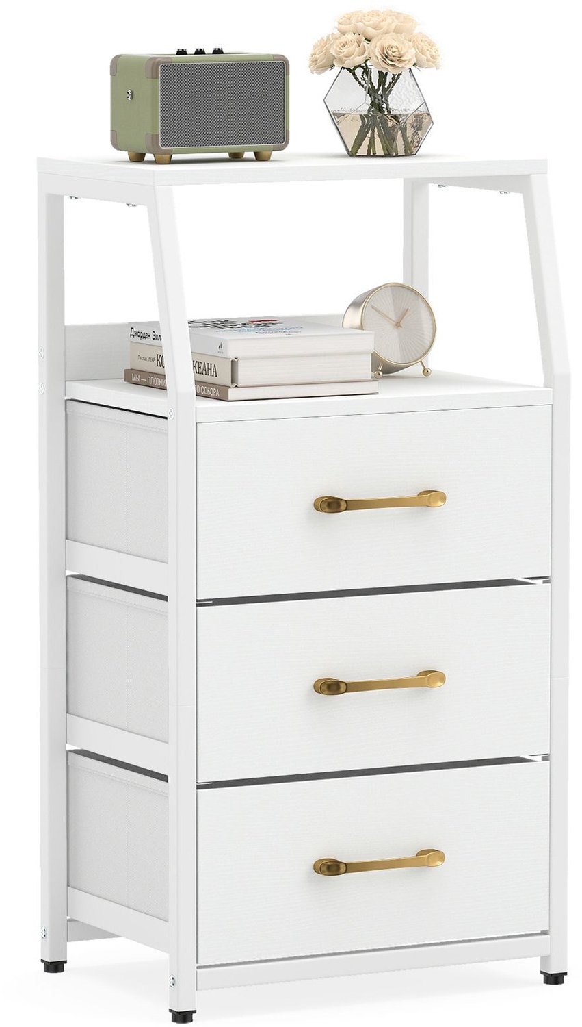 SureDeal® - Ladekast - Kast - Opvouwbare Stoffen Lades - 41x29x77 cm - Wit