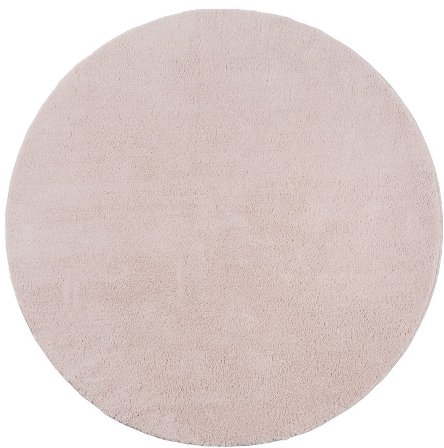 TapisTrend Harig tapijt Poederroze 120 cm rond Effen, wasbaar, antislip vloerkleed met een zachte pool van 19 mm voor de woonkamer, slaapkamer en eetkamer