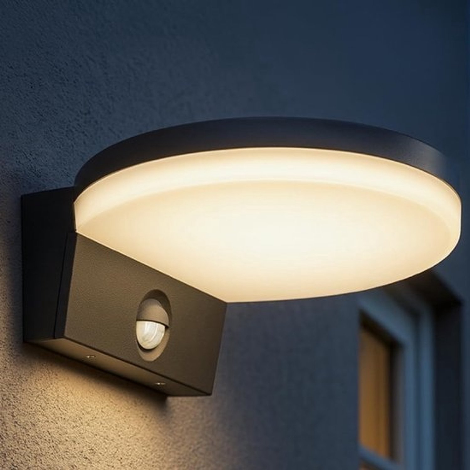 Buitenlamp Bewegingssensor - Wandlamp Tuin - Veiligheid Buiten - IP65 Weerbestendig - 175x72x182mm - Grijs
