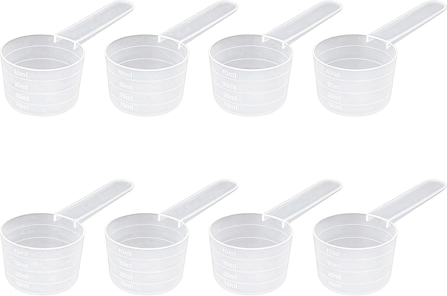 Maatschep Set - Transparant - 40ml - Herbruikbare Plastic Lepels voor Poeder en Vloeistoffen - Voor Keuken en Fitness