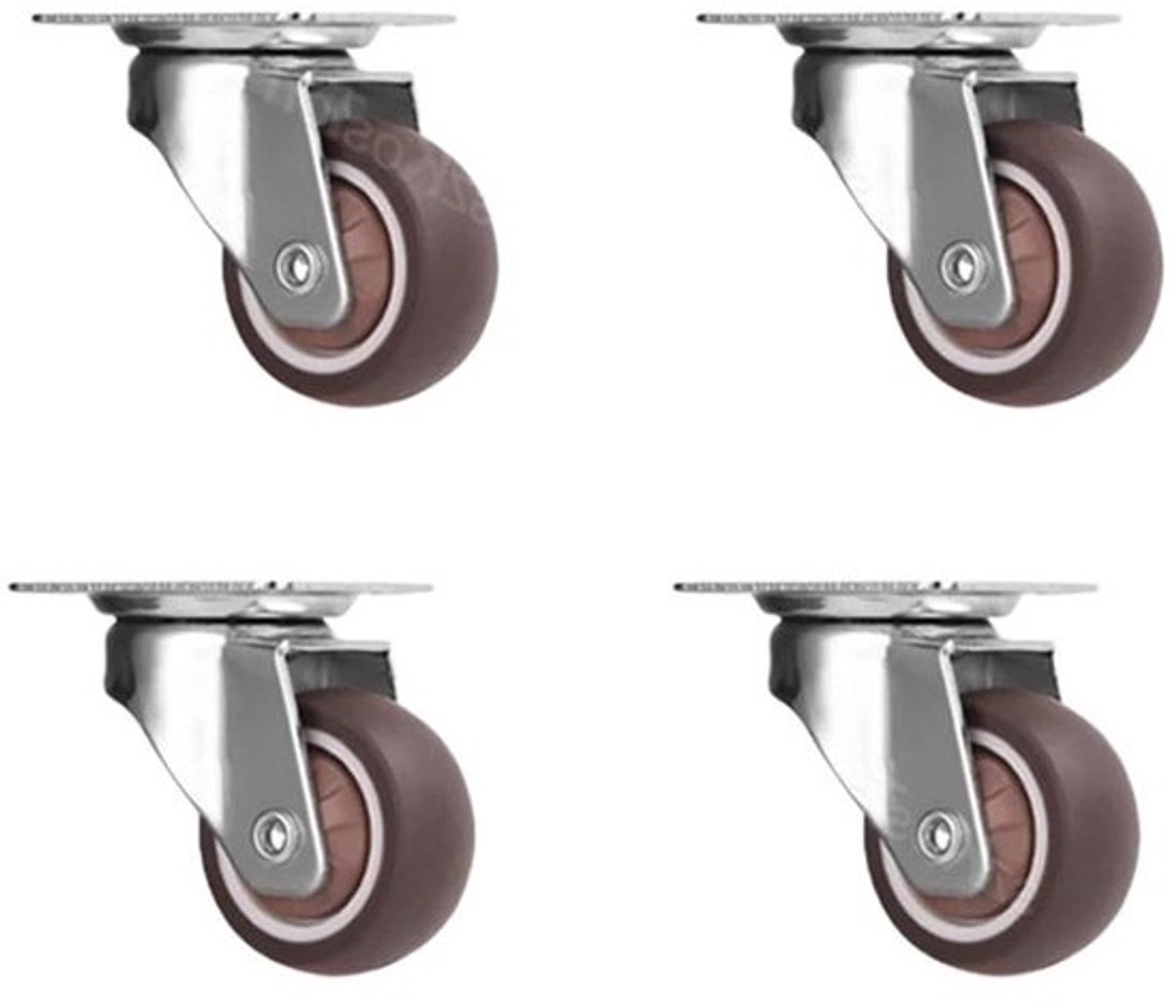 Meubelwielen 4 stuks - Stoelwielen Zwenkwielen - Meubels Verplaatsen - Zware Belasting Stil - 325 inch - Zilver