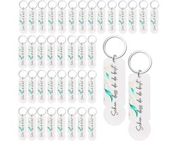 Hestya 20 stuks sleutelhangers, winkelwagenmerken van acryl, afneembaar en demonteerbaar, cadeau voor bruiloft, doop, Kerstmis, verjaardag, vormsel